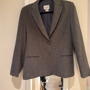 Women's Gray Pinstripe Tailored Blazer Jacket